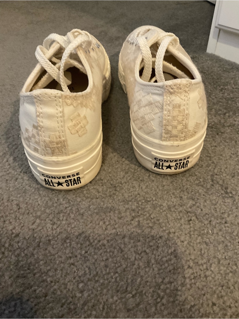 Converse Low-Top Canvas Sneakers in Cream - Picture 3 of 6